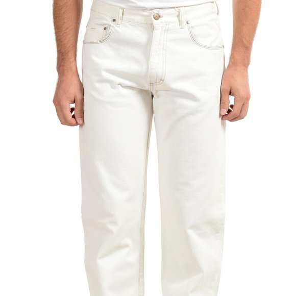 Gianfranco Ferre GF Men's White Straight Leg Jeans - Picture 1 of 5